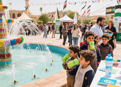 Children's collective hydration in the hot summer