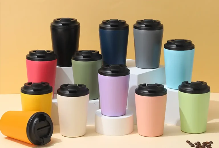 Double wall stainless steel coffee cup