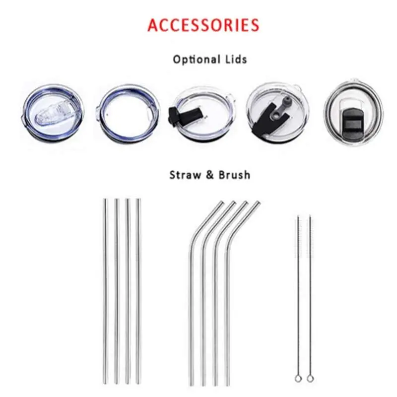 Customizable travel mug lids and straws